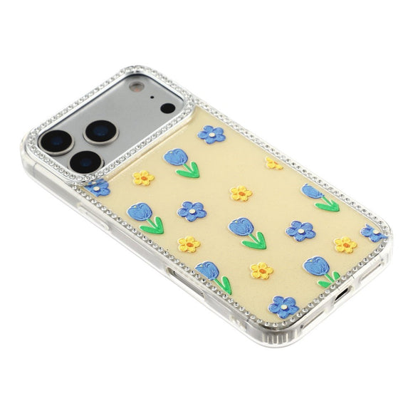 iPhone 17 Pro Max EIDERWOOD Hybrid Cover m. Rhinsten & Blomsterdesign - Gul / Tulipaner