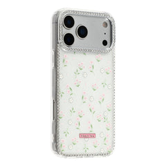iPhone 17 Pro Max EIDERWOOD Hybrid Cover m. Rhinsten & Blomsterdesign - Hvid / Forårsblomster