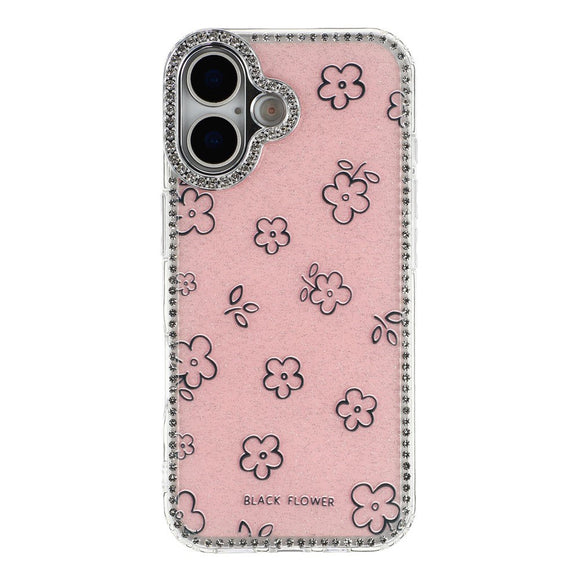 iPhone 17 EIDERWOOD Hybrid Cover m. Rhinsten & Blomsterdesign - Lyserød / Blomster