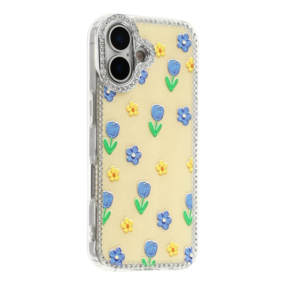 iPhone 17 EIDERWOOD Hybrid Cover m. Rhinsten & Blomsterdesign - Gul / Tulipaner