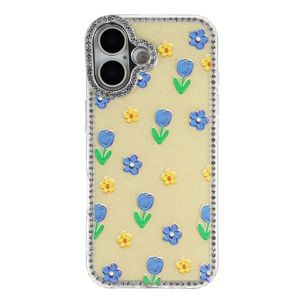 iPhone 17 EIDERWOOD Hybrid Cover m. Rhinsten & Blomsterdesign - Gul / Tulipaner