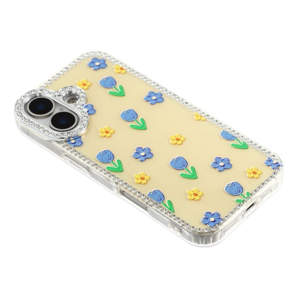 iPhone 17 EIDERWOOD Hybrid Cover m. Rhinsten & Blomsterdesign - Gul / Tulipaner
