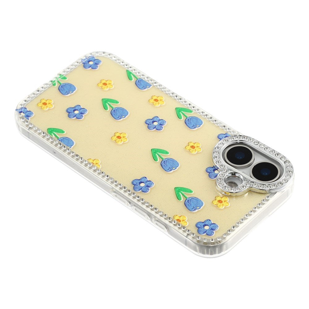 iPhone 17 EIDERWOOD Hybrid Cover m. Rhinsten & Blomsterdesign - Gul / Tulipaner