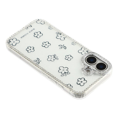 iPhone 17 EIDERWOOD Hybrid Cover m. Rhinsten & Blomsterdesign - Hvid / Blomster
