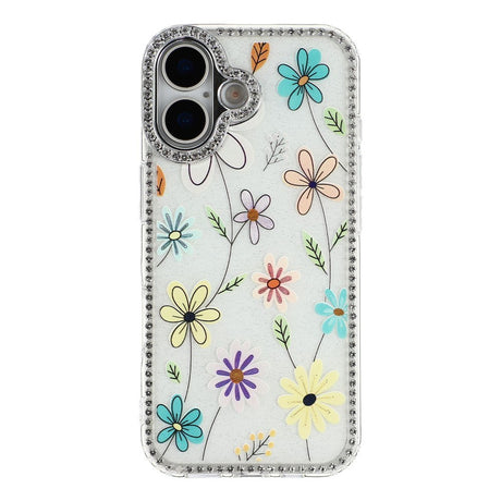 iPhone 17 EIDERWOOD Hybrid Cover m. Rhinsten & Blomsterdesign - Hvid / Flerfarvet Blomster