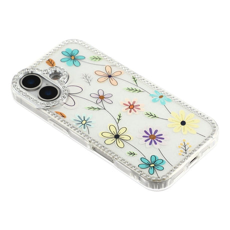 iPhone 17 EIDERWOOD Hybrid Cover m. Rhinsten & Blomsterdesign - Hvid / Flerfarvet Blomster