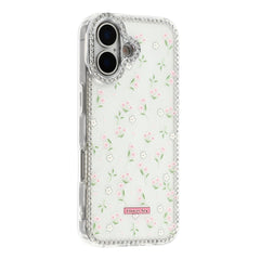 iPhone 17 EIDERWOOD Hybrid Cover m. Rhinsten & Blomsterdesign - Hvid / Forårsblomster