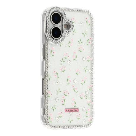 iPhone 17 EIDERWOOD Hybrid Cover m. Rhinsten & Blomsterdesign - Hvid / Forårsblomster