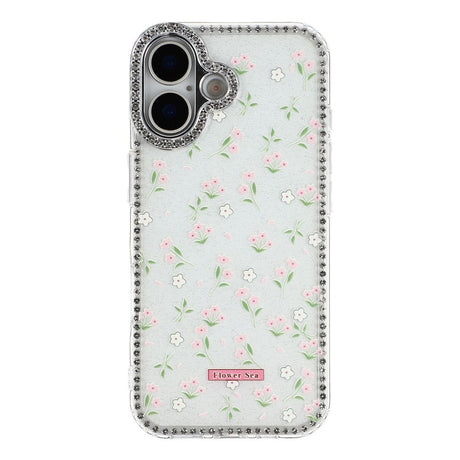 iPhone 17 EIDERWOOD Hybrid Cover m. Rhinsten & Blomsterdesign - Hvid / Forårsblomster