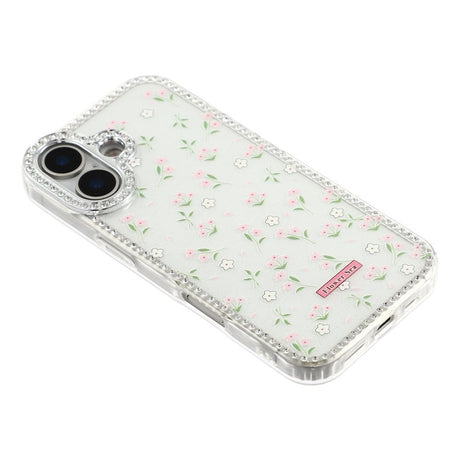 iPhone 17 EIDERWOOD Hybrid Cover m. Rhinsten & Blomsterdesign - Hvid / Forårsblomster