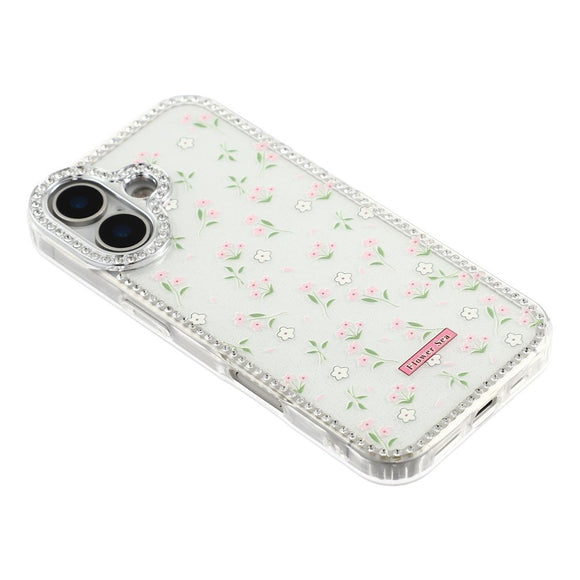 iPhone 17 EIDERWOOD Hybrid Cover m. Rhinsten & Blomsterdesign - Hvid / Forårsblomster