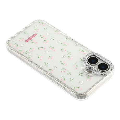 iPhone 17 EIDERWOOD Hybrid Cover m. Rhinsten & Blomsterdesign - Hvid / Forårsblomster