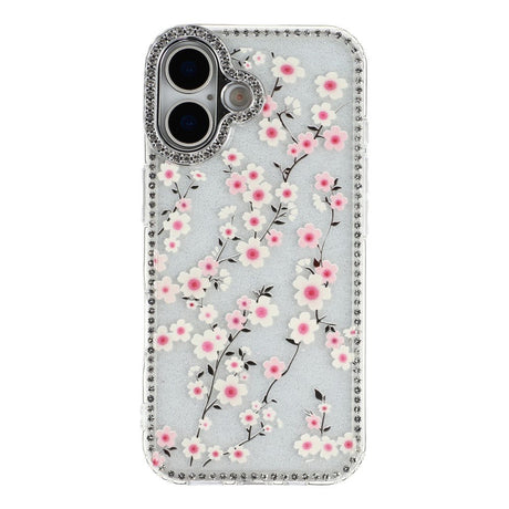 iPhone 17 EIDERWOOD Hybrid Cover m. Rhinsten & Blomsterdesign - Gennemsigtig / Kirsebærblomster