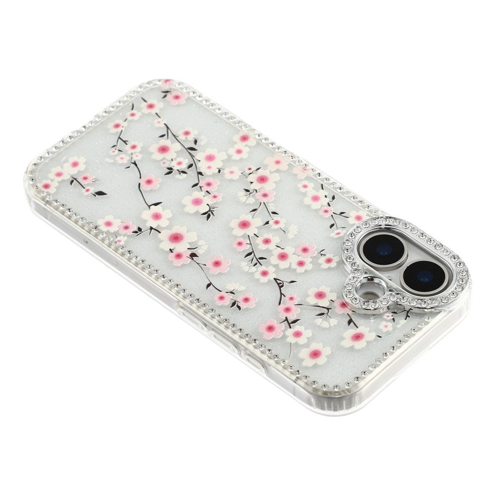 iPhone 17 EIDERWOOD Hybrid Cover m. Rhinsten & Blomsterdesign - Gennemsigtig / Kirsebærblomster