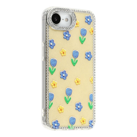 iPhone 17e / 16e EIDERWOOD Hybrid Cover m. Rhinsten & Blomsterdesign - Gul / Tulipaner