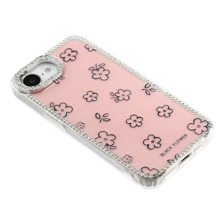 iPhone 17e / 16e EIDERWOOD Hybrid Cover m. Rhinsten & Blomsterdesign - Lyserød / Blomster