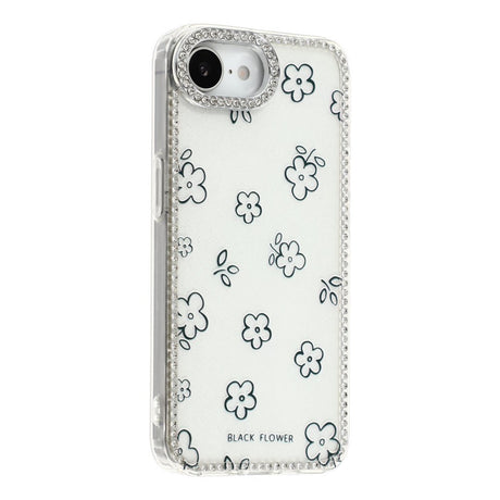 iPhone 17e / 16e EIDERWOOD Hybrid Cover m. Rhinsten & Blomsterdesign - Hvid / Blomster