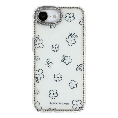 iPhone 17e / 16e EIDERWOOD Hybrid Cover m. Rhinsten & Blomsterdesign - Hvid / Blomster