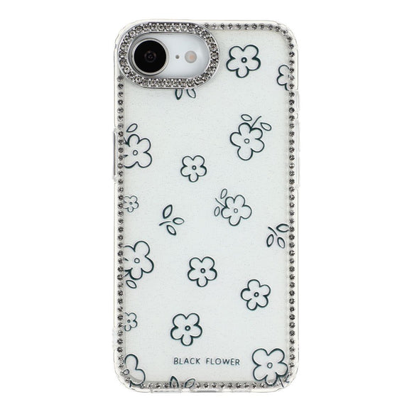 iPhone 17e / 16e EIDERWOOD Hybrid Cover m. Rhinsten & Blomsterdesign - Hvid / Blomster