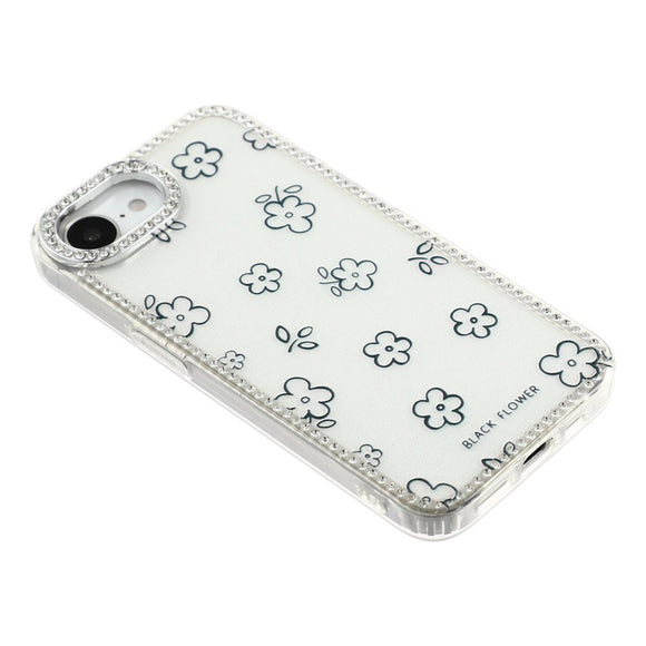 iPhone 17e / 16e EIDERWOOD Hybrid Cover m. Rhinsten & Blomsterdesign - Hvid / Blomster