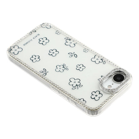 iPhone 17e / 16e EIDERWOOD Hybrid Cover m. Rhinsten & Blomsterdesign - Hvid / Blomster