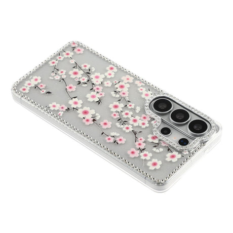 Samsung Galaxy S26 Ultra EIDERWOOD Hybrid Cover m. Rhinsten & Blomsterdesign - Gennemsigtig / Kirsebærblomster