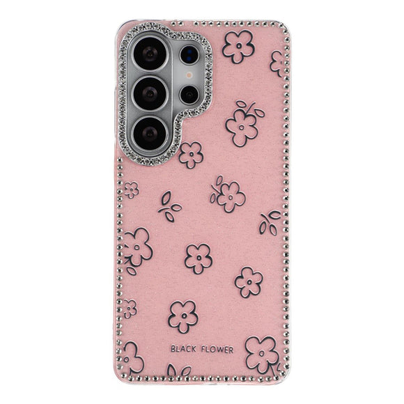 Samsung Galaxy S26 Ultra EIDERWOOD Hybrid Cover m. Rhinsten & Blomsterdesign - Lyserød / Blomster