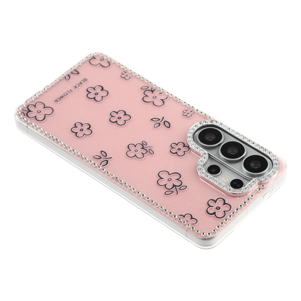 Samsung Galaxy S26 Ultra EIDERWOOD Hybrid Cover m. Rhinsten & Blomsterdesign - Lyserød / Blomster