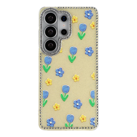 Samsung Galaxy S26 Ultra EIDERWOOD Hybrid Cover m. Rhinsten & Blomsterdesign - Gul / Tulipaner