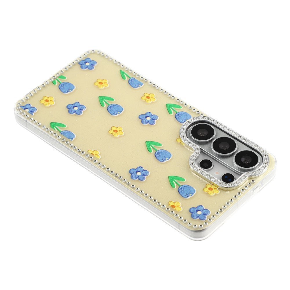 Samsung Galaxy S26 Ultra EIDERWOOD Hybrid Cover m. Rhinsten & Blomsterdesign - Gul / Tulipaner
