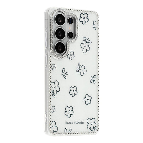 Samsung Galaxy S26 Ultra EIDERWOOD Hybrid Cover m. Rhinsten & Blomsterdesign - Hvid / Blomster