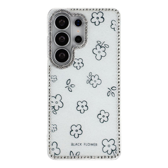 Samsung Galaxy S26 Ultra EIDERWOOD Hybrid Cover m. Rhinsten & Blomsterdesign - Hvid / Blomster