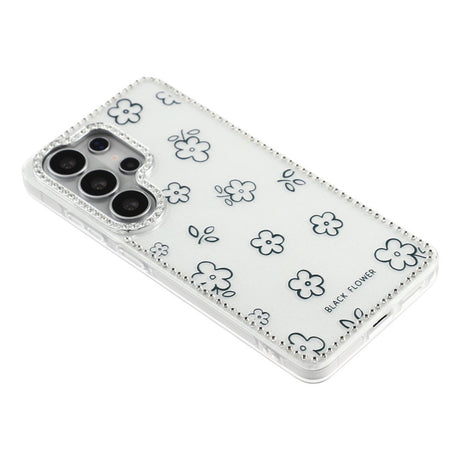 Samsung Galaxy S26 Ultra EIDERWOOD Hybrid Cover m. Rhinsten & Blomsterdesign - Hvid / Blomster