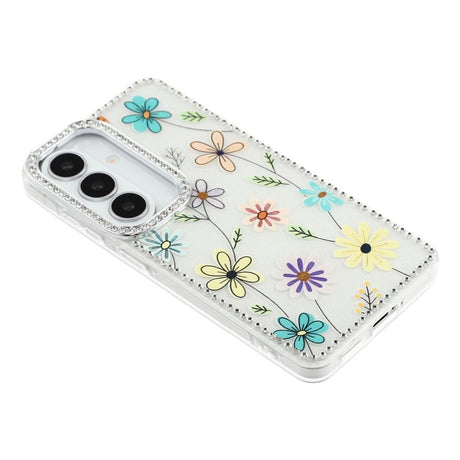 Samsung Galaxy S26 EIDERWOOD Hybrid Cover m. Rhinsten & Blomsterdesign - Hvid / Flerfarvet Blomster