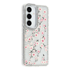 Samsung Galaxy S26 EIDERWOOD Hybrid Cover m. Rhinsten & Blomsterdesign - Gennemsigtig / Kirsebærblomster
