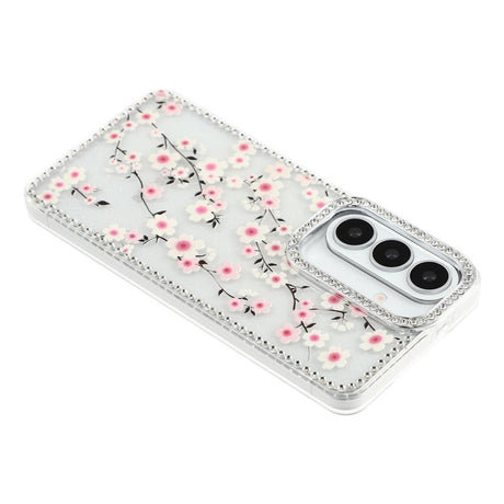 Samsung Galaxy S26 EIDERWOOD Hybrid Cover m. Rhinsten & Blomsterdesign - Gennemsigtig / Kirsebærblomster
