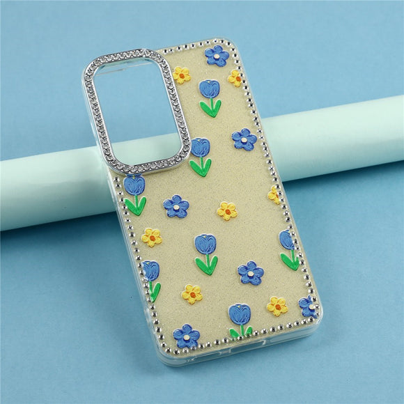Samsung Galaxy S26 EIDERWOOD Hybrid Cover m. Rhinsten & Blomsterdesign - Gul / Tulipaner