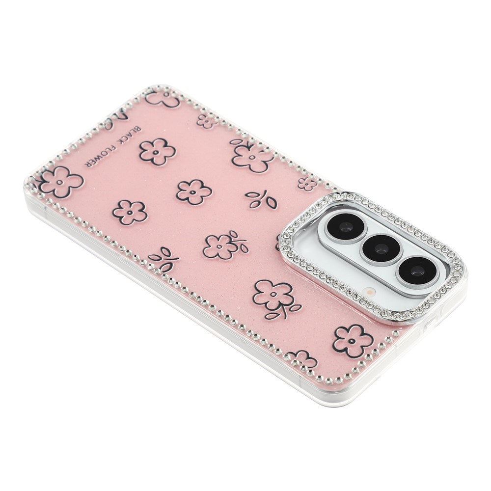 Samsung Galaxy S26 EIDERWOOD Hybrid Cover m. Rhinsten & Blomsterdesign - Lyserød / Blomster