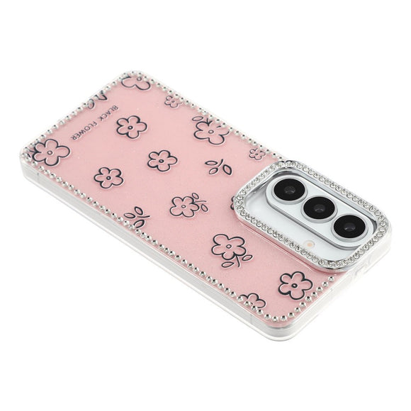 Samsung Galaxy S26 EIDERWOOD Hybrid Cover m. Rhinsten & Blomsterdesign - Lyserød / Blomster