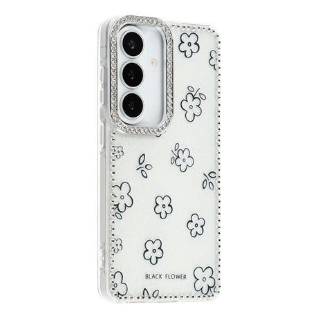 Samsung Galaxy S26 EIDERWOOD Hybrid Cover m. Rhinsten & Blomsterdesign - Hvid / Blomster