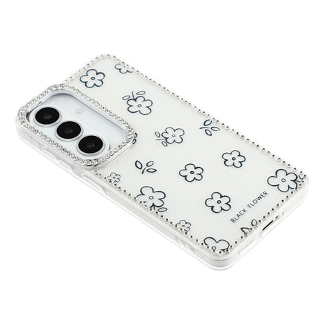 Samsung Galaxy S26 EIDERWOOD Hybrid Cover m. Rhinsten & Blomsterdesign - Hvid / Blomster