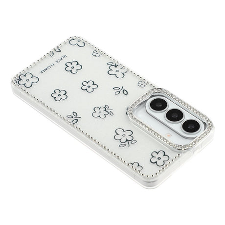 Samsung Galaxy S26 EIDERWOOD Hybrid Cover m. Rhinsten & Blomsterdesign - Hvid / Blomster