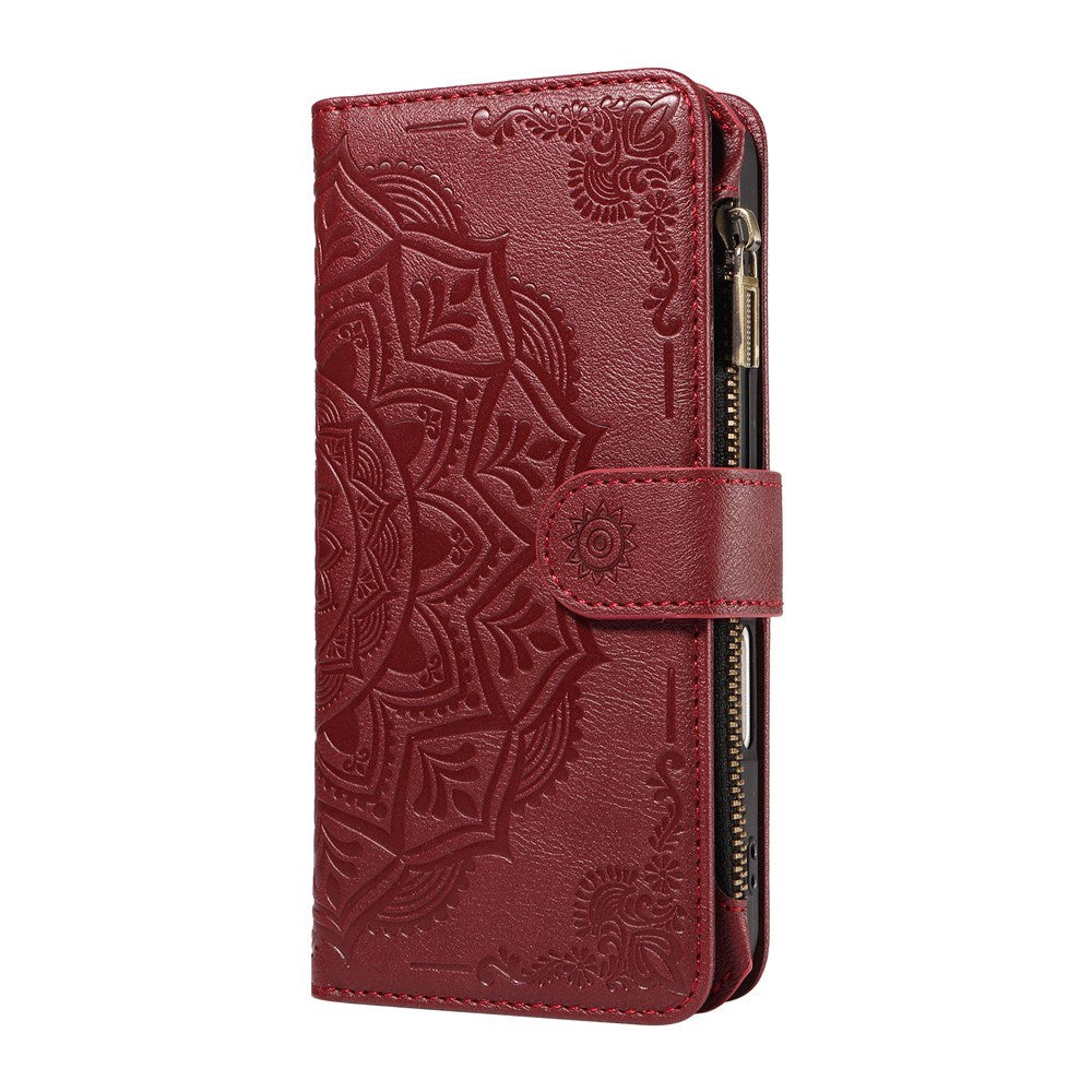 iPhone 17 Pro EIDERWOOD Flipcover m. 9 x Kortholder - Lynlåslomme - RFDI-Blokering - Rem - Rød