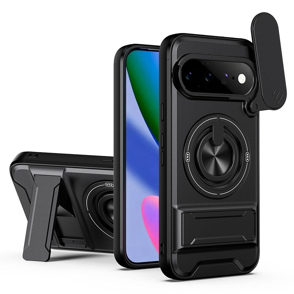 Google Pixel 11 / 11 Pro EIDERWOOD Hybrid Håndværker Cover m. Kickstand & Cam Slider - MagSafe Kompatibel - Sort