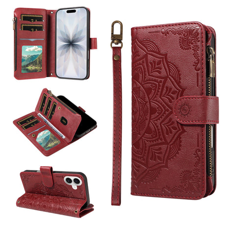 iPhone 17 EIDERWOOD Flipcover m. 9 x Kortholder - Lynlåslomme - RFDI-Blokering - Rem - Rød