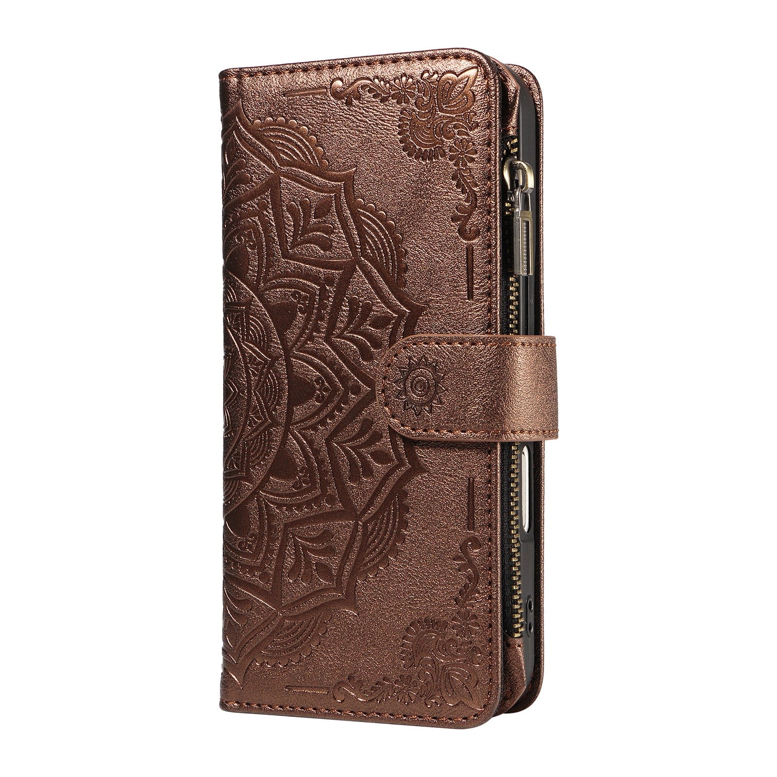 iPhone 17e / 16e EIDERWOOD Flipcover m. 9 x Kortholder - Lynlåslomme - RFDI-Blokering - Rem - Brun