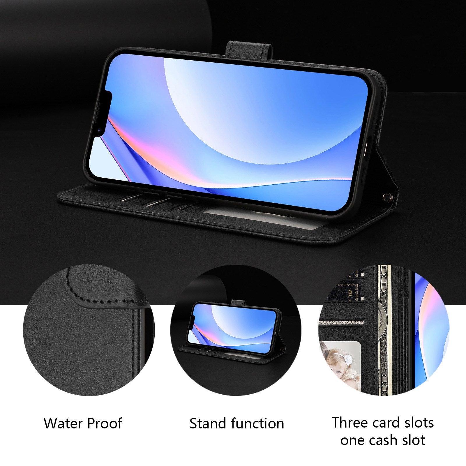 Honor 600 / 600 Pro EIDERWOOD Kunstlæder Flip Cover m. Strop - Sort