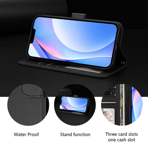 Honor 600 / 600 Pro EIDERWOOD Kunstlæder Flip Cover m. Strop - Sort