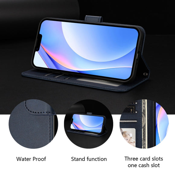 Honor 600 / 600 Pro EIDERWOOD Kunstlæder Flip Cover m. Strop - Blå