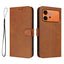 Honor 600 / 600 Pro EIDERWOOD Kunstlæder Flip Cover m. Strop - Brun